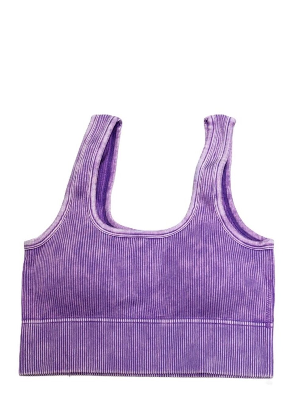 Zara NWT Purple Ribbed Acid Wash Crop Tank Top XL Y2K Athleisure